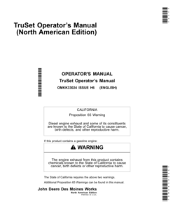 John Deere TruSet Operator’s Manual (North American) Operator's Manual (OMKK33024)