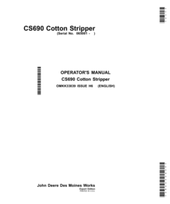 John Deere CS690 Cotton Stripper (Export Edition) Operator's Manual (OMKK33839)
