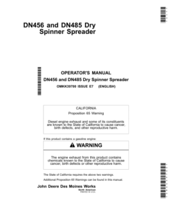 John Deere DN456 & DN485 Dry Spinner Spreaders Operator's Manual (OMKK39700)