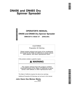 John Deere DN456 & DN485 Dry Spinner Spreaders Operator's Manual (OMKK39712)