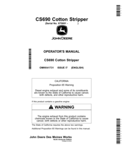 John Deere CS690 Cotton Stripper Operator's Manual (OMKK41731)