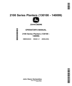 John Deere 2100 Series Planters (130100-140099) (South American Edition) Operator's Manual (OMKK48343)