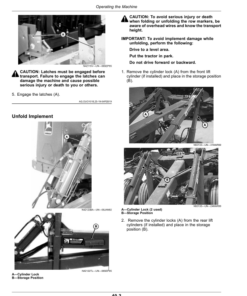 Alternative view of John Deere 455 Grain Drill Two & Three 455 Two Unit Folding Operator's Manual (OMKK52876)