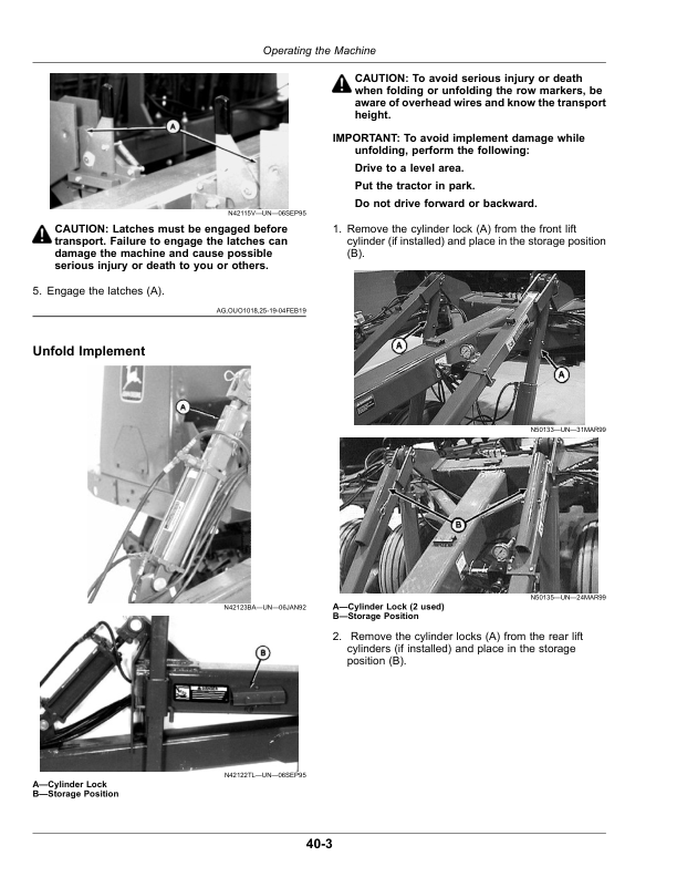 John Deere 455 Grain Drill Two & Three 455 Two Unit Folding Operator's Manual (OMKK52876) - Image 2