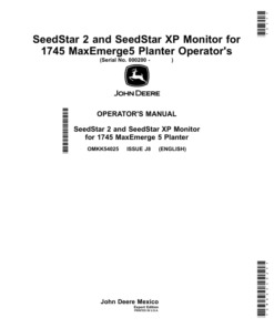 John Deere SeedStar 2 & SeedStar XP Monitor for 1745 MaxEmerge5 Planters Operator's Manual (OMKK54025)