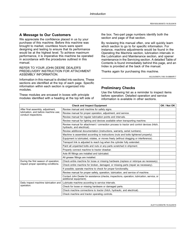 John Deere 425 Disk Harrow Wheel Type Offset Operator's Manual (OMKK54067) - Image 2
