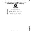 John Deere 624, 635, 645 Integral Disk Plows Operator's Manual (OMKK54081)