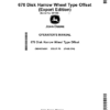 John Deere 670 Disk Harrow Wheel Type Offset Operator's Manual (OMKK54091)