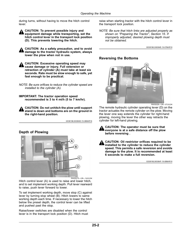 John Deere 995 Reversible On-land Moldboard Plows (Export w/European Configurations) Operator's Manual (OMKK54151) - Image 2