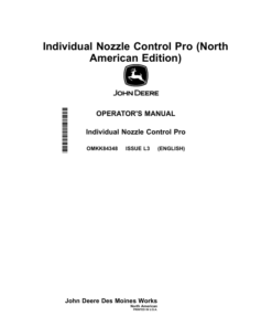John Deere Individual Nozzle Control Pro (North American) Operator's Manual (OMKK84348)