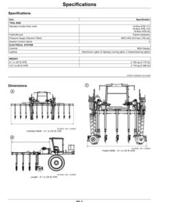 Alternative view of John Deere Nitrogen Tool Bar (230001-) (Export Edition) Operator's Manual (OMKK94490)