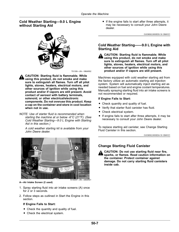 John Deere 400R, 408R, 410R, 412R, 600R, 612R, 616R Self-Propelled Sprayer/Spreader (230001-) (Export Edition) Operator's Manual (OMKK96016) - Image 3