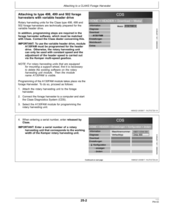 Alternative view of John Deere Rotary harvesting unit 490plus (European Edition) Operator's Manual (OMKM135437)