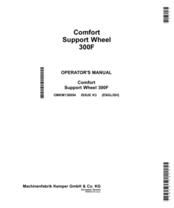 John Deere Comfort Support Wheel 300F (European) Operator's Manual (OMKM138694)