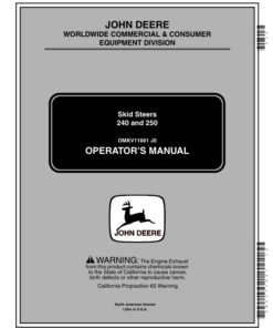 John Deere 240, 250 Skid Steers Operator's Manuals (OMKV11661)