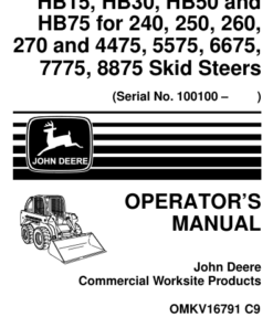 John Deere HB15, HB30, HB50, HB75 Attachments Operator's Manuals (OMKV16791)