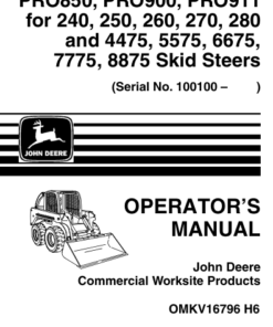 John Deere PRO850, PRO900, PRO911 Worksite Pro Attachments Operator's Manuals (OMKV16796)