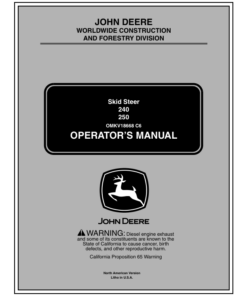 John Deere 240, 250 Skid Steers Operator's Manuals (OMKV18668)