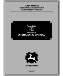John Deere PR72, PR96 Attachments Operator's Manuals (OMKV18675)