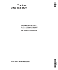 John Deere 2030, 2130 Tractors Operator's Manual (OML30266)