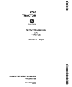 John Deere 2240 Utility Tractor Operator's Manual (OML31364)
