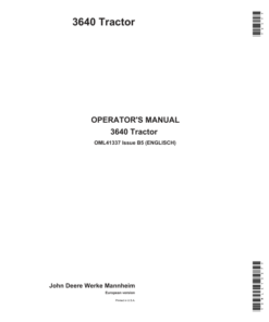 John Deere 3640 Tractor Operator's Manual (OML41337)