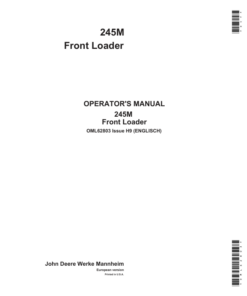 John Deere 245M Loader Operator's Manual (OML62803)
