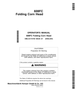 John Deere 608FC Folding Corn Heads Operator's Manual (OMLCA115700)