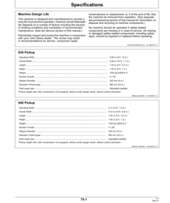 Alternative view of John Deere 639, 649, 659 Windrow Pickups Operator's Manual (OMLCA128605)