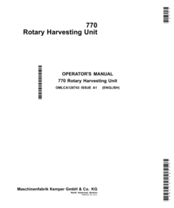 John Deere 770 Rotary Harvesting Unit (North America) (MY2016-) Operator's Manual (OMLCA128743)