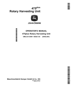 John Deere 475 Plus Rotary Harvesting Unit (European Edition) Operator's Manual (OMLCA133961)