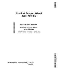 John Deere Comfort Support Wheel 400F, 400FSB (European Edition) Operator's Manual (OMLCA138605)