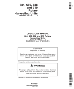 John Deere 684, 686, 688, 710 Rotary Harvesting Units (108113-) Operator's Manual (OMLCA93937)