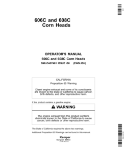 John Deere 606C & 608C Corn Heads Operator's Manual (OMLCA97481)
