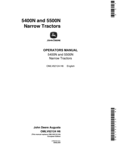John Deere 5400N, 5500N Tractors Operator's Manual (OMLV62124)