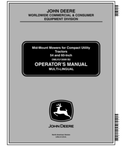 John Deere 54-, 60-In. Mid-Mount Mowers (010001-) for 4110, 4115 CUT Operator's Manual (OMLVU13009)