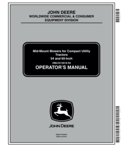 John Deere 54-, 60-In. Mid-Mount Mowers for 4110, 1115 CUT Operator's Manual (OMLVU13018)