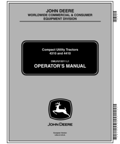 John Deere Compact Utility Tractors 4310, 4410 Operator's Manual (OMLVU13211)