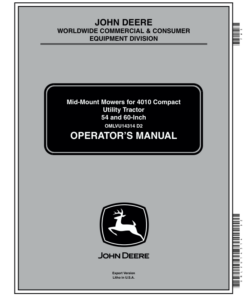 John Deere 54-, 60-In. Mid-Mount Mowers for 4010 CUT Operator's Manual (OMLVU14314)
