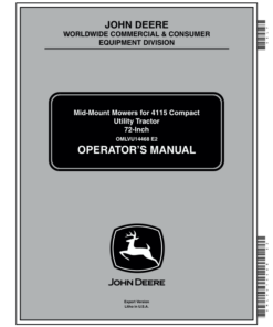 John Deere 72-In. Mid-Mount Mowers for 4115 CUT Operator's Manual (OMLVU14468)