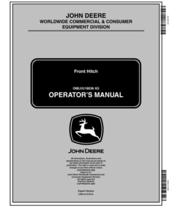 John Deere Front Hitch 2320, 2520 Compact Utility Tractors Operator's Manual (OMLVU18036)
