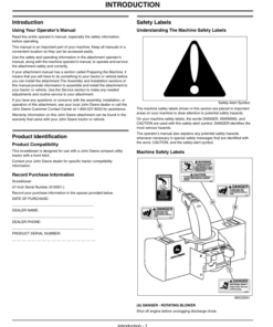 Alternative view of John Deere 47 Snow Blower (010001-) Operator's Manual (OMLVU18040)