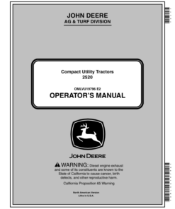 John Deere 2520 Compact Utility Tractor (400001-) Operator's Manual (OMLVU19796)