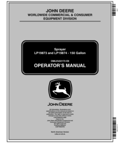 John Deere 160 Gallon Sprayer Operator's Manual (OMLVU22173)