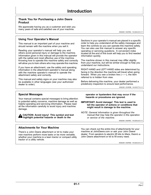 John Deere 3025E, 3032E & 3038E Compact Utility Tractors (North American) Operator's Manual (OMLVU31846) - Image 3