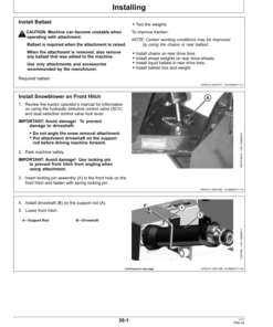 Alternative view of John Deere 47 & 54 Inch Quick-Hitch Snowblowers Operator's Manual (OMLVU35939)