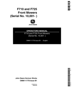 John Deere F725 & F710 Front Mowers (North American) Operator's Manual (OMM111778)