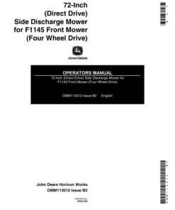 John Deere 72-Inch (Direct Drive) Side Discharge Mower (-140000) Operator's Manual (OMM113012)