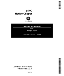 John Deere 21HC Hedge Clipper Operator's Manual (OMM115311)