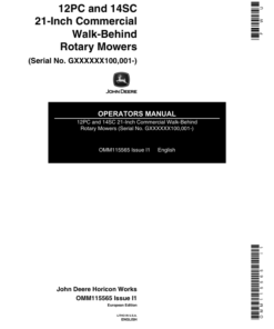 John Deere 12PC, 14SC Rotary Mowers (100001-) Operator's Manual (OMM115565)